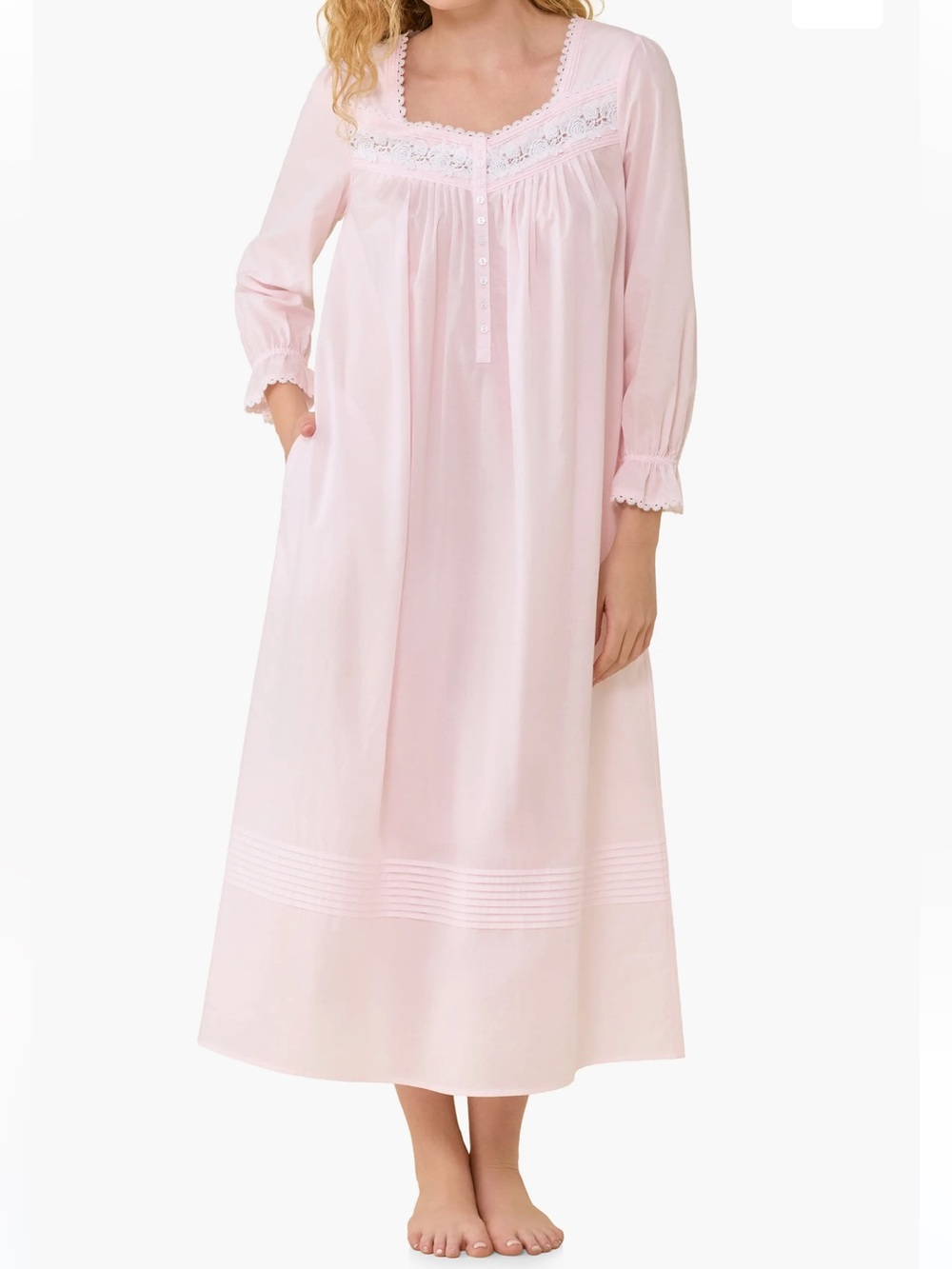 Eileen West Ballet Nightgown, size L, pink long sleeve